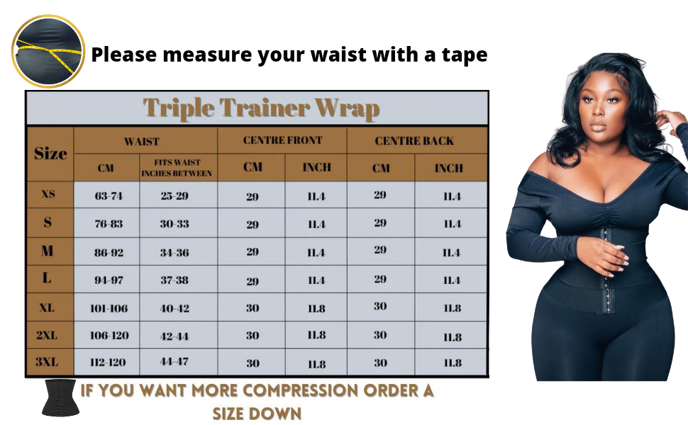 Triple trainer abdominal binder latex waist wrap for lower tummy fat –  HerBoseFit