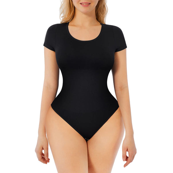 Seamless Shapewear Bodysuit for Women - Women's Short Sleeve Seamless bodyshaper Thong Bodysuit…