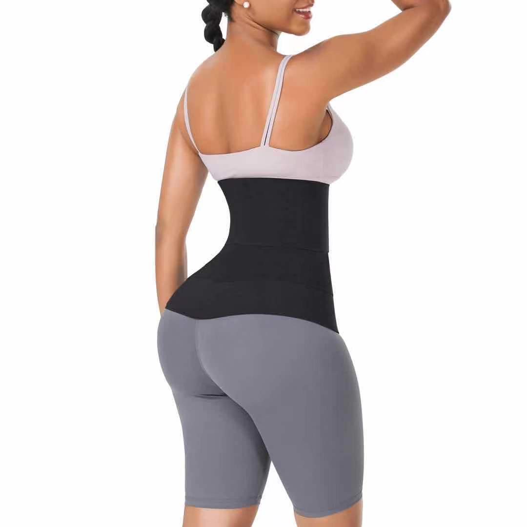Waist Trainer Adjust Your Snatch Bandage WrapTummy Sweat Wraps Waist Trimmer Belt For Women I Belly Body Shaper Compression Wrap I Gym Accessories Black
