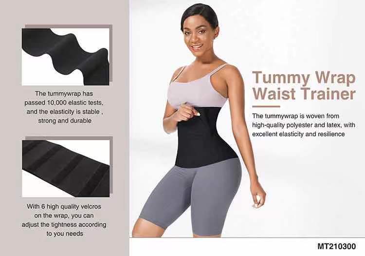 Waist Trainer Adjust Your Snatch Bandage WrapTummy Sweat Wraps Waist Trimmer Belt For Women I Belly Body Shaper Compression Wrap I Gym Accessories Black
